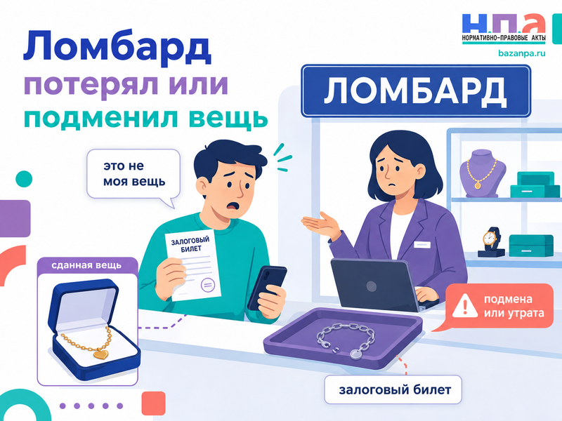 Ломбард потерял, повредил или подменил заложенную вещь как определить стоимость имущества и получить компенсацию