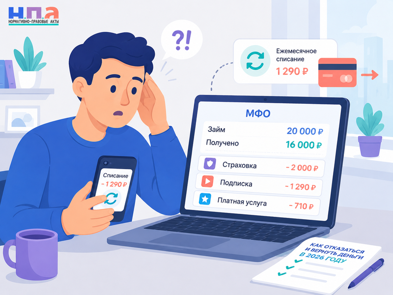МФО навязала страховку, подписку или платную услугу как отказаться и вернуть деньги в 2026 году