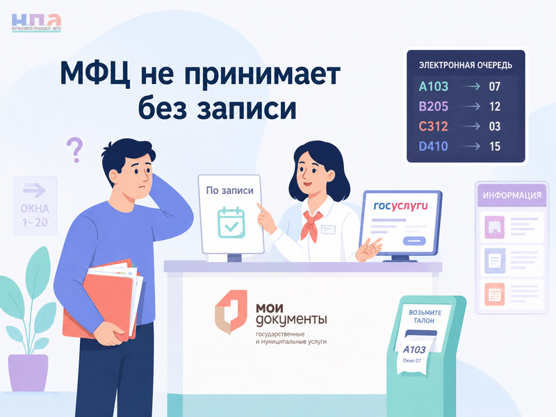 МФЦ отказывается принимать документы без предварительной записи или требует обращаться только через Госуслуги