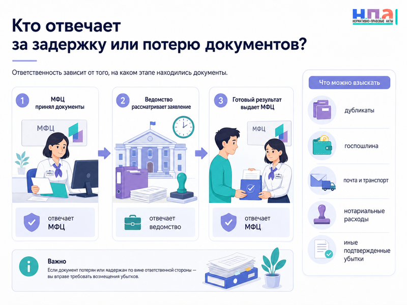 МФЦ потерял документы или нарушил срок оказания услуги жалоба и взыскание убытков