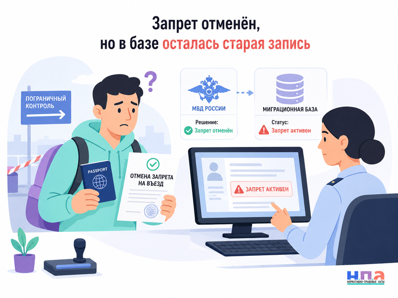 МВД отменило запрет на въезд, но он остался в миграционных базах как исправить сведения