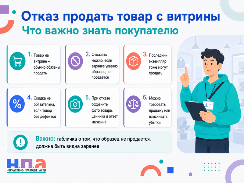 Магазин отказался продать товар с витрины: законно ли это