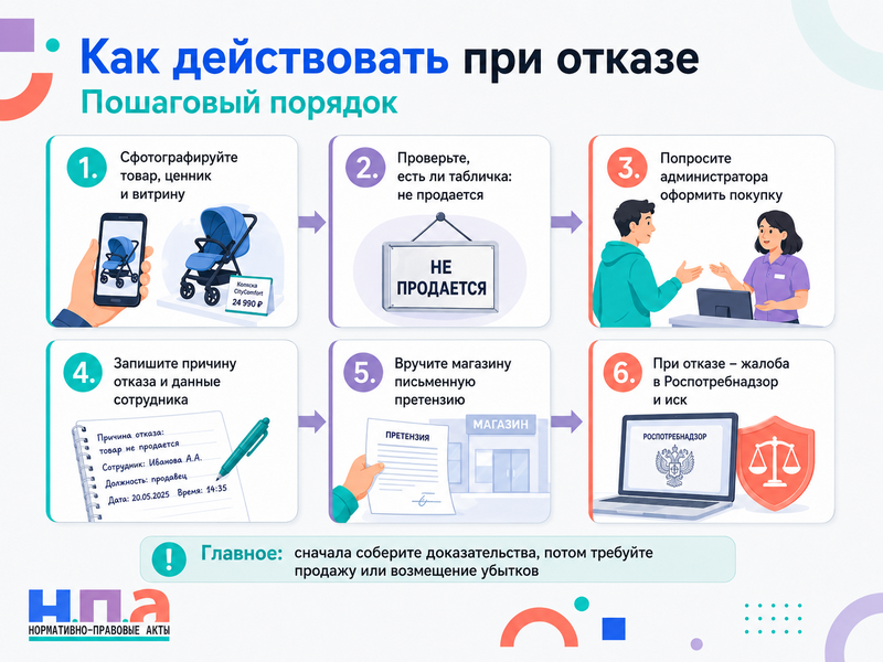 Магазин отказался продать товар с витрины: законно ли это