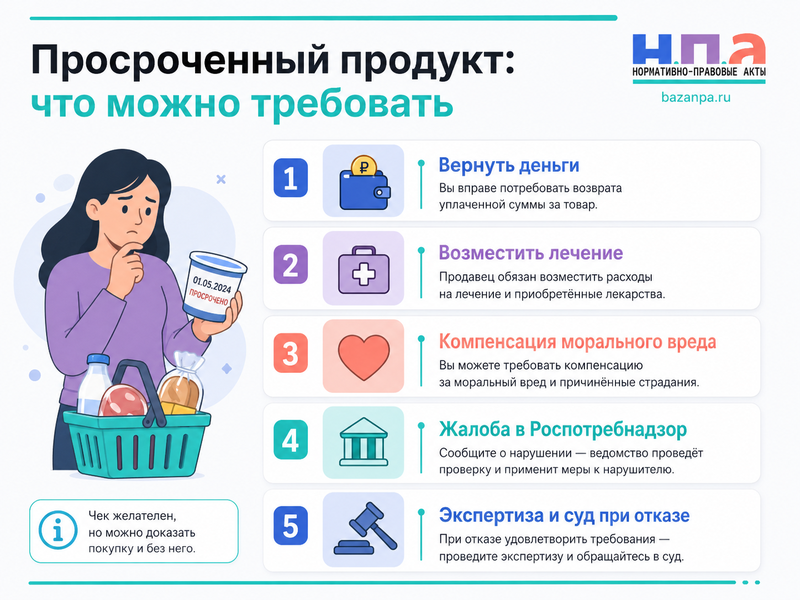 Магазин продал просроченный или испорченный продукт отравление, экспертиза и компенсация