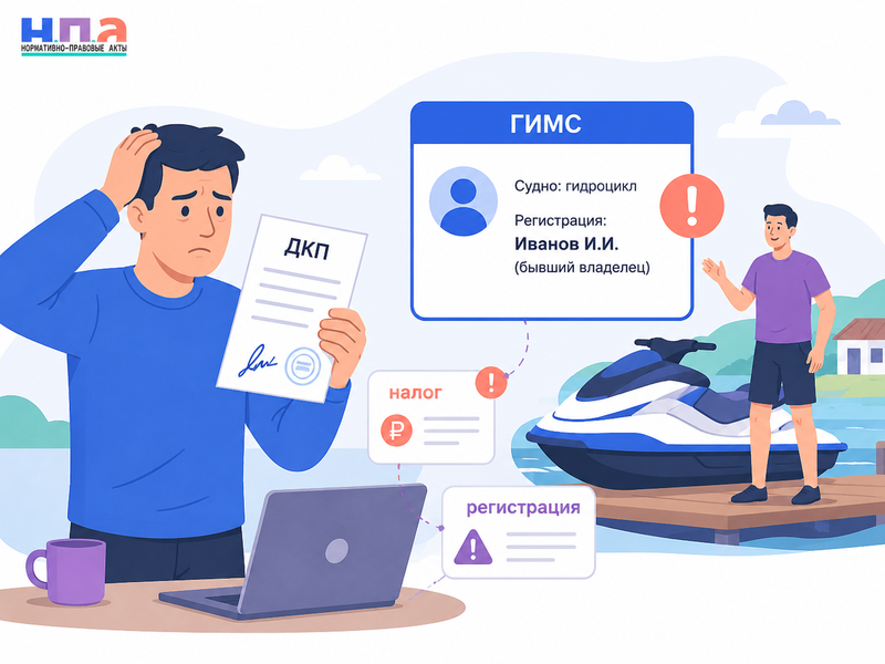 Маломерное судно продано, но в реестре ГИМС оно числится за прежним владельцем как исправить регистрацию и кто отвечает за налоги и штрафы