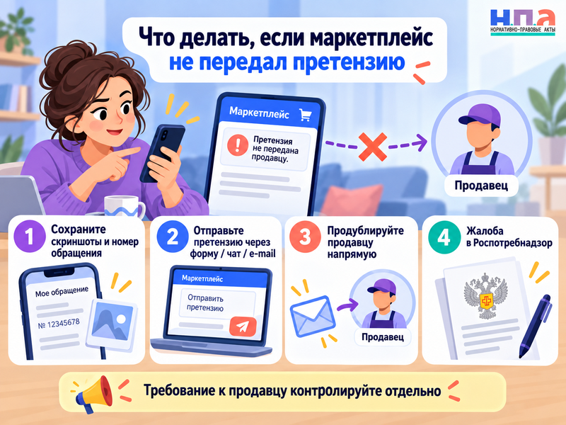 Маркетплейс не передаёт претензию продавцу с 1 сентября 2026 года