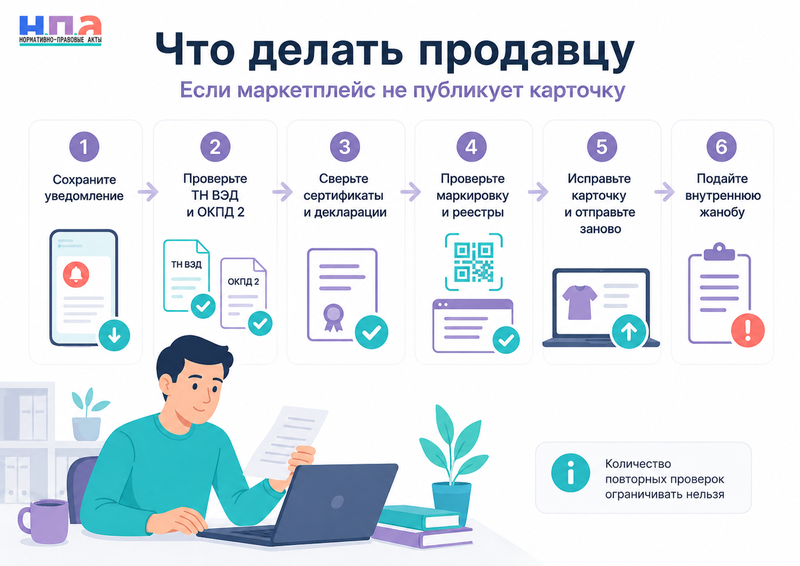 Маркетплейс не публикует карточку товара с 1 октября 2026 года коды ТН ВЭД и ОКПД 2, маркировка и сертификаты