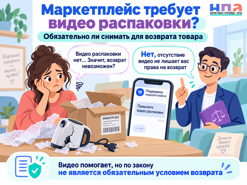 Маркетплейс требует видео распаковки обязательно ли снимать для возврата товара