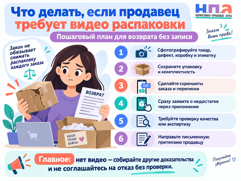 Маркетплейс требует видео распаковки обязательно ли снимать для возврата товара
