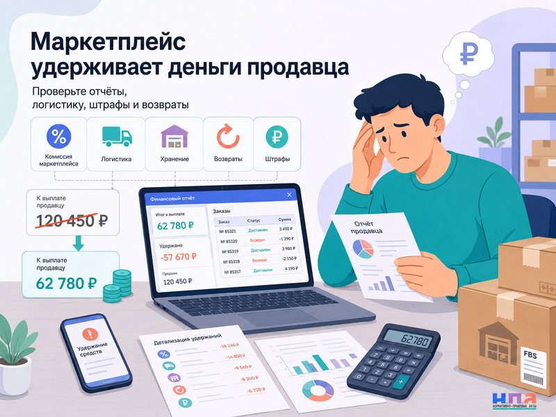 Маркетплейс удерживает деньги продавца как проверить и оспорить начисления