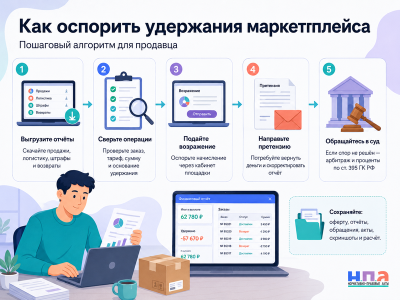 Маркетплейс удерживает деньги продавца как проверить и оспорить начисления