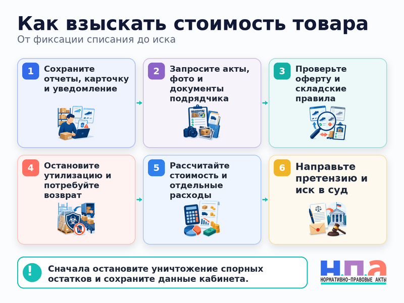 Маркетплейс утилизировал товар без уведомления: как взыскать стоимость