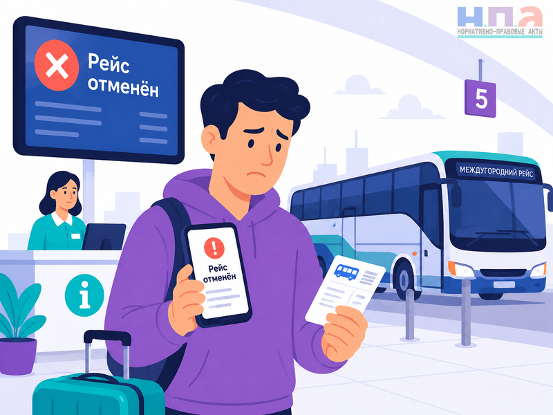 Междугородний автобусный рейс отменили как вернуть деньги и взыскать дополнительные расходы