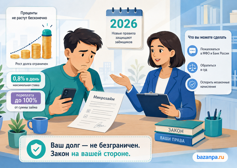 Микрозайм в 2026 году предельные проценты, просрочка, суд и жалоба в ЦБ