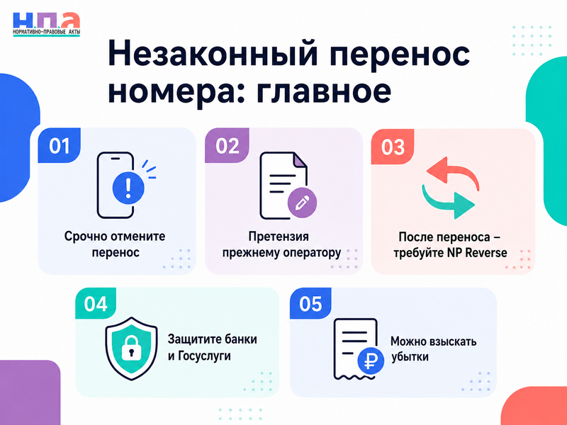 Мобильный номер перенесли к другому оператору без согласия как отменить MNP, вернуть номер и взыскать убытки