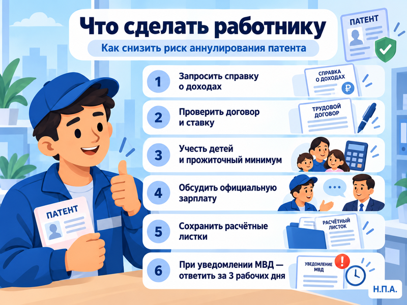 Могут ли аннулировать патент иностранца из-за низкой зарплаты в 2027 году