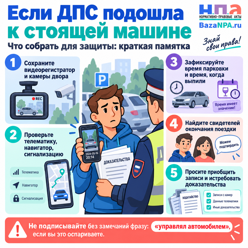 Могут ли лишить прав за алкоголь в припаркованной машине