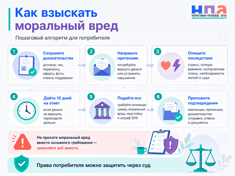 Моральный вред потребителю: когда можно взыскать и сколько просить в иске