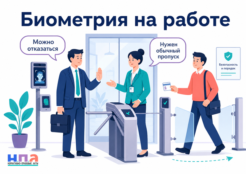Может ли работодатель требовать отпечаток пальца или распознавание лица для прохода