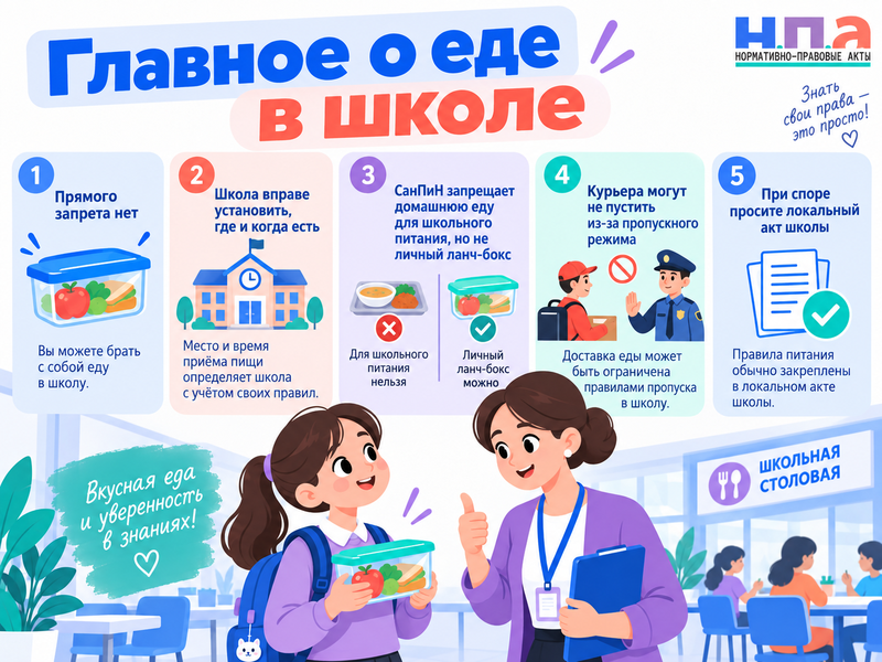 Может ли школа запретить ребёнку приносить еду из дома