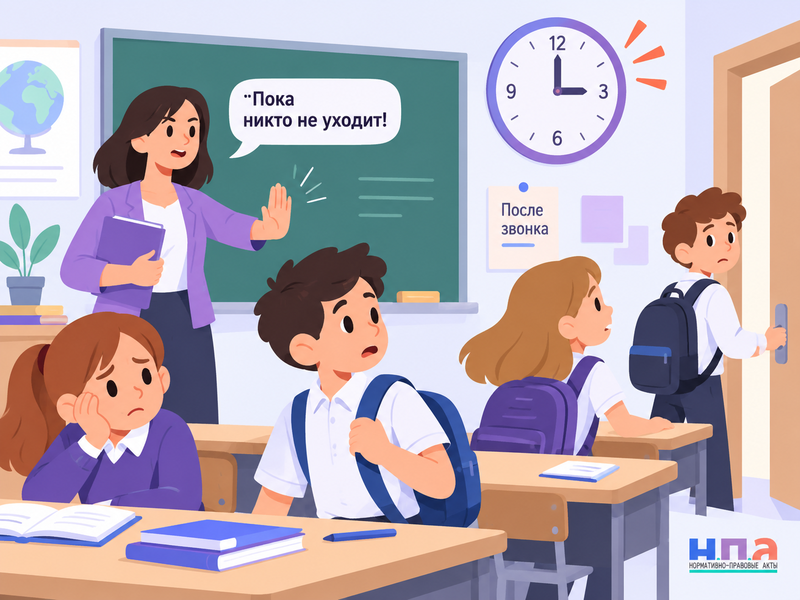Может ли учитель задерживать детей после звонка