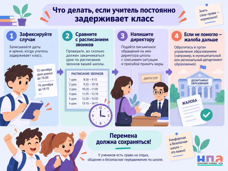 Может ли учитель задерживать детей после звонка