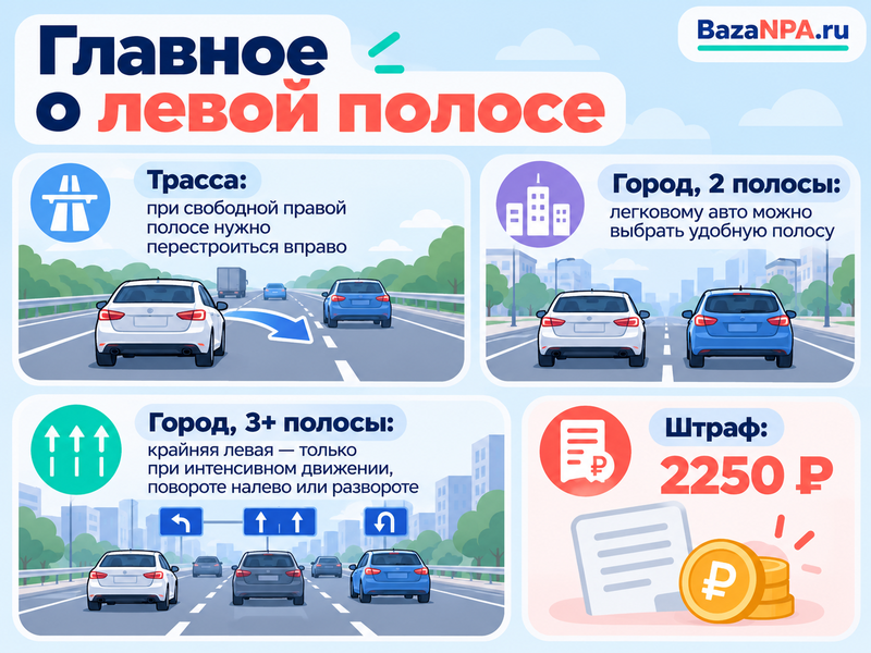 Можно ли ехать в левой полосе при свободной правой