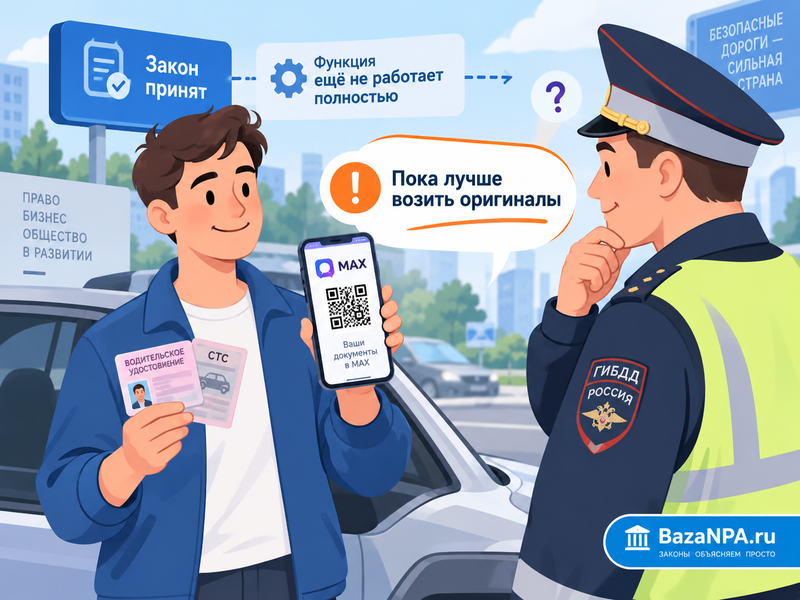 Можно ли ездить без пластиковых прав и СТС, если они есть в MAX