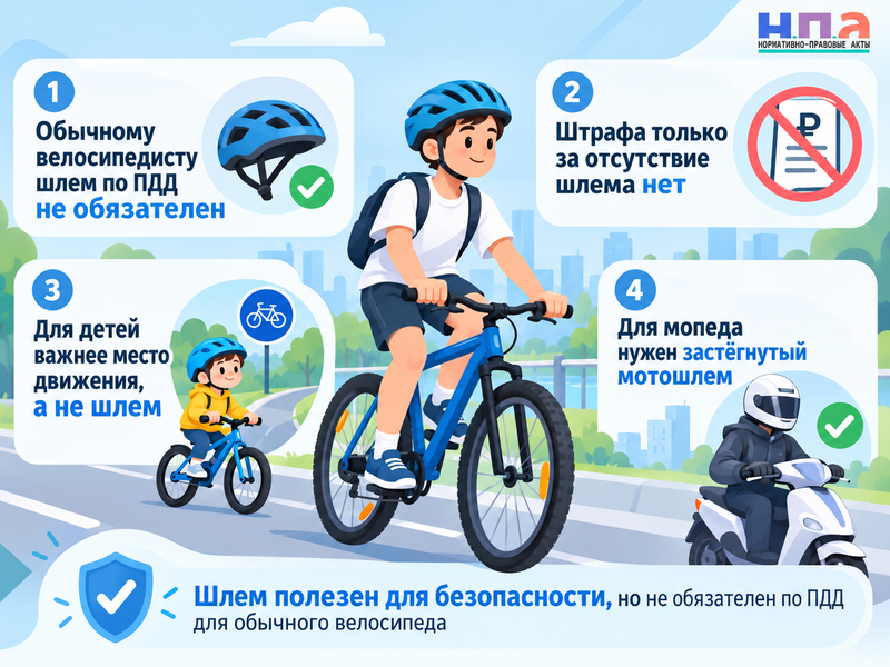 Можно ли ездить на велосипеде без шлема взрослым и детям
