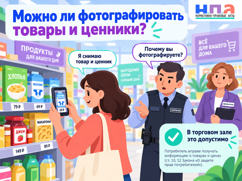 Можно ли фотографировать товары и ценники в магазине