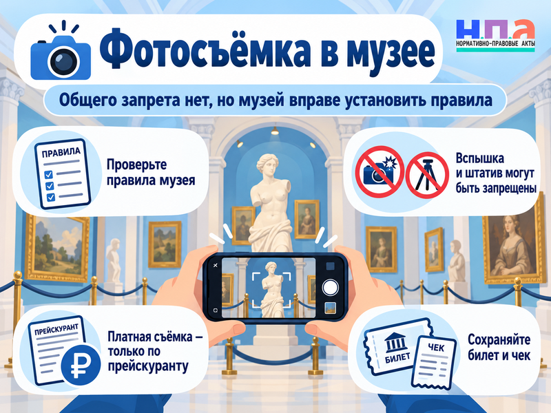 Можно ли фотографировать в музее и когда съёмку вправе ограничить