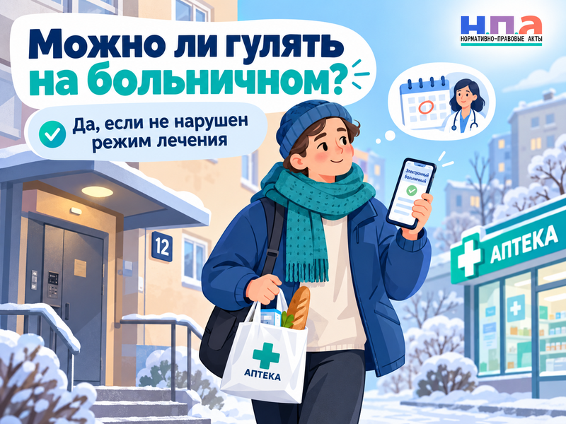 Можно ли гулять на больничном - магазин, поездки и риск снижения пособия