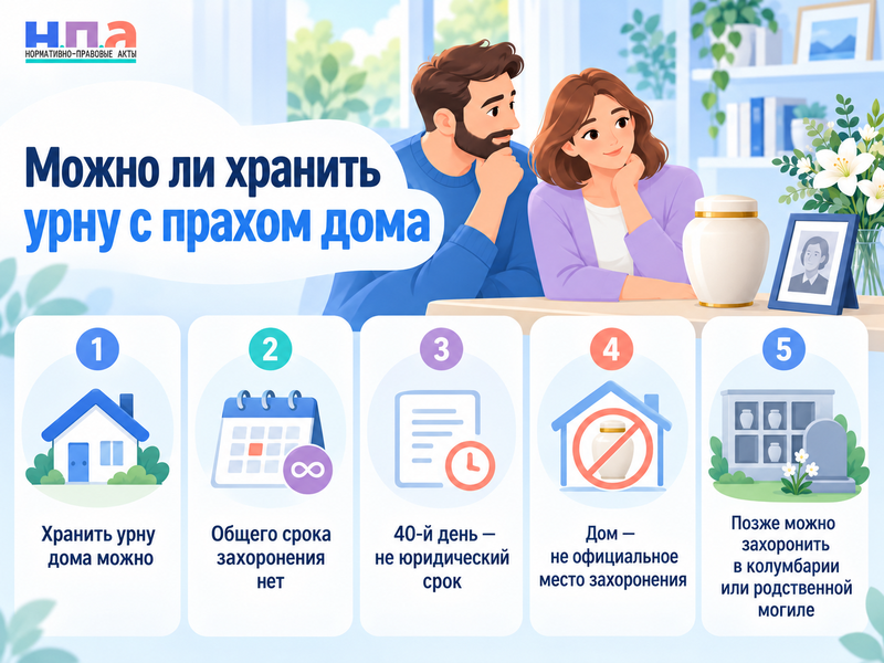 Можно ли хранить урну с прахом дома и когда ее нужно захоронить