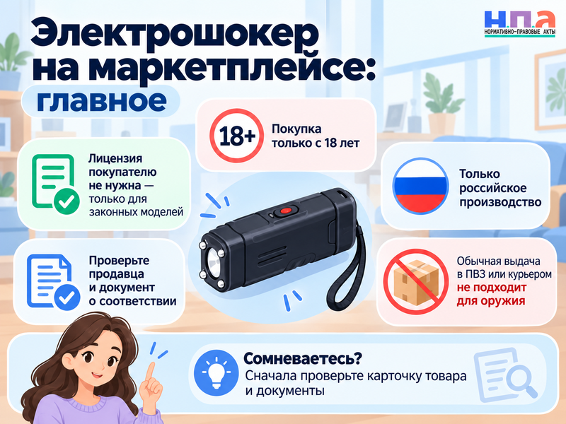 Можно ли купить электрошокер на маркетплейсе без лицензии