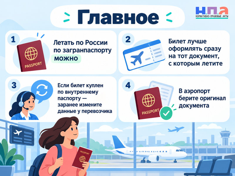 Можно ли летать по России по загранпаспорту вместо внутреннего