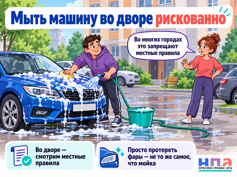 Можно ли мыть машину во дворе или на своём участке