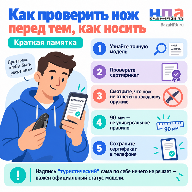Можно ли носить с собой складной или туристический нож без разрешения