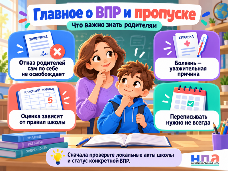 Можно ли отказаться от ВПР за ребёнка и что будет при пропуске