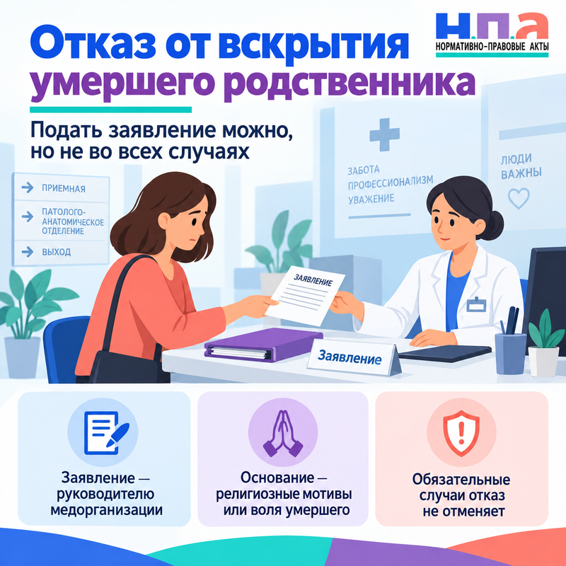 Можно ли отказаться от вскрытия умершего родственника