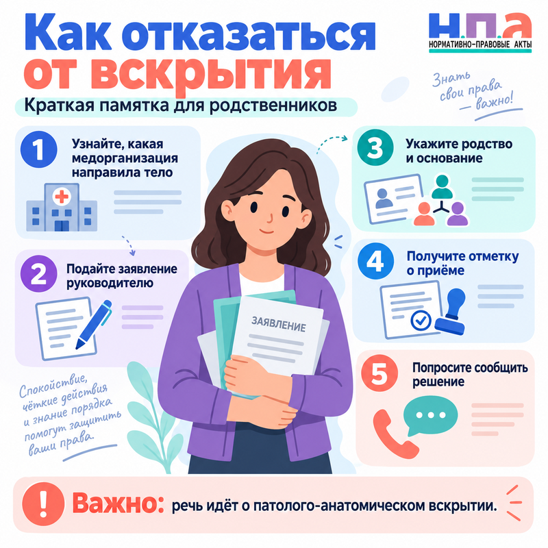 Можно ли отказаться от вскрытия умершего родственника