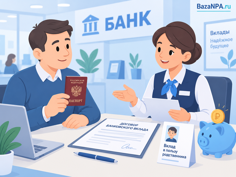 Можно ли открыть вклад на другого человека без его присутствия