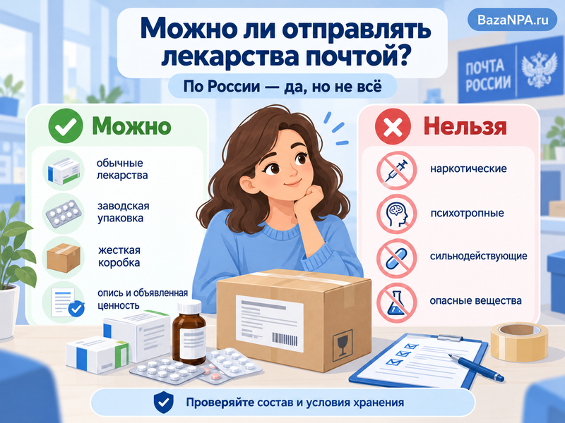 Можно ли отправлять лекарства почтой по России - ограничения и упаковка
