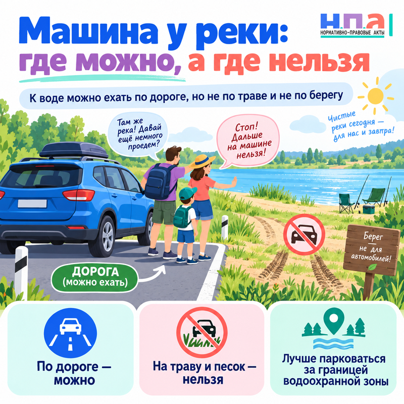 Можно ли подъехать к реке на машине и где разрешено парковаться