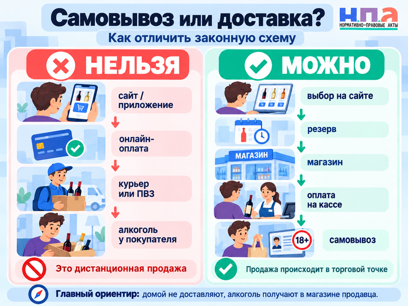 Можно ли покупать алкоголь через интернет с доставкой или самовывозом