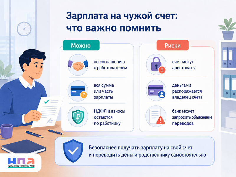 Можно ли получать зарплату на карту супруга, родственника или другого человека