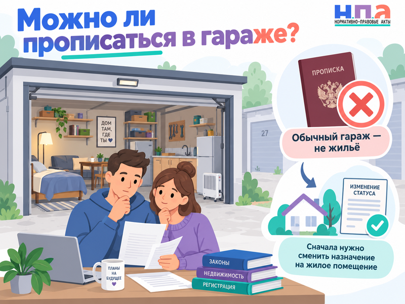 Можно ли постоянно жить и зарегистрироваться в гараже