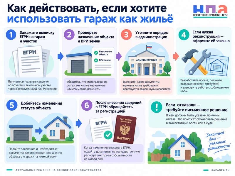 Можно ли постоянно жить и зарегистрироваться в гараже