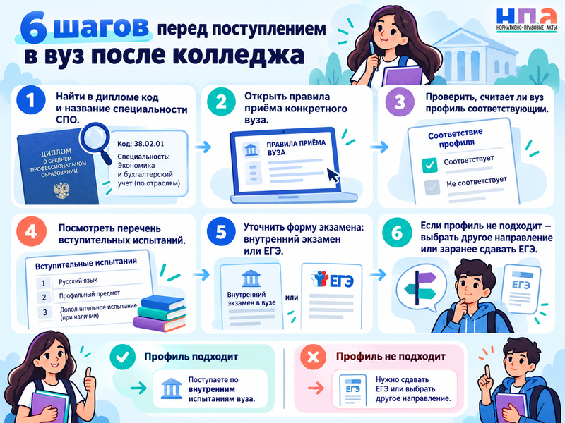 Можно ли поступить в вуз без ЕГЭ после колледжа и когда потребуют экзамены