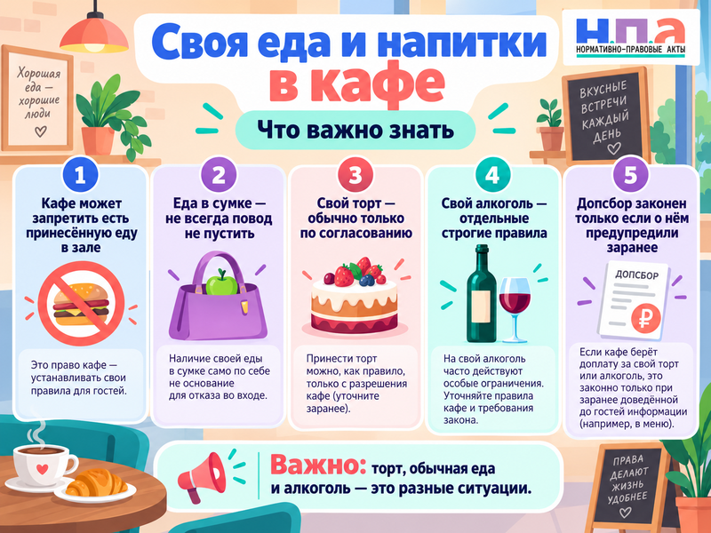 Можно ли прийти в кафе со своей едой