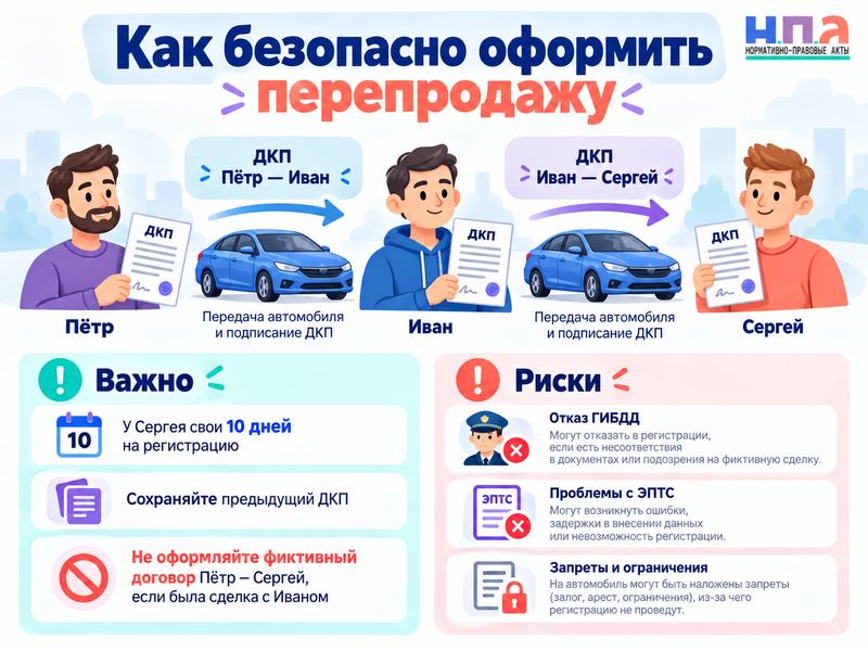 Можно ли продать машину, не ставя её на учёт в ГИБДД